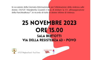 Immagine: 25 novembre - inaugurazione panchina rossa con marchio